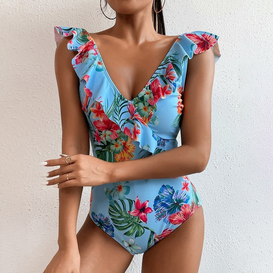 Fashion Printed Women's One Piece Swimwear